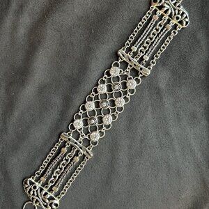 Silpada B2711 Sterling Silver & Cubic Zirconia Cavalier Chain Bracelet